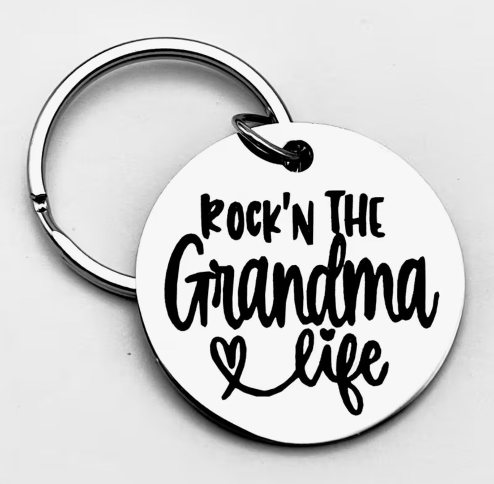 3/$25 Rock'N The Grandma Life Stainless Steel Keychain NEW